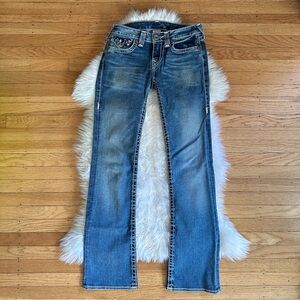 vintage y2k 2000s true religion becky big t straight leg medium denim jeans 28 6